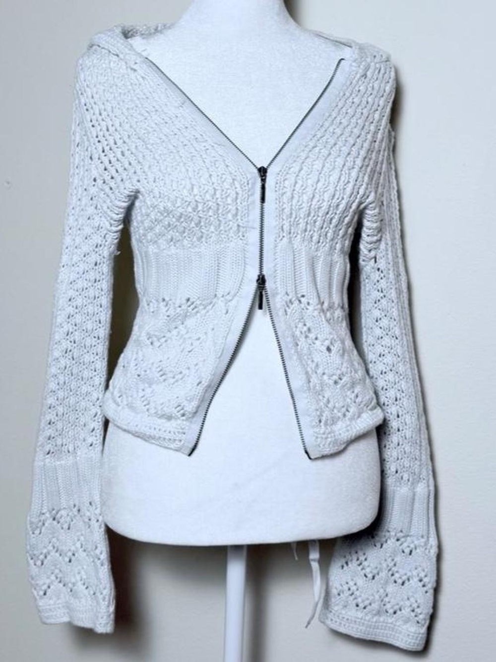 Knit Zip-Front Hooded Sweater Cardigan